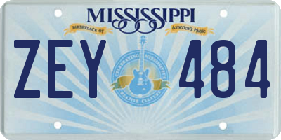 MS license plate ZEY484