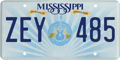 MS license plate ZEY485