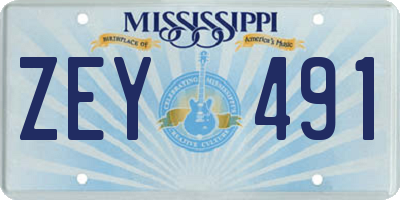 MS license plate ZEY491