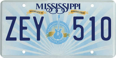 MS license plate ZEY510