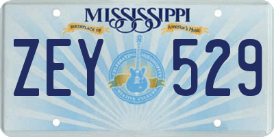 MS license plate ZEY529