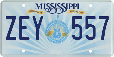 MS license plate ZEY557