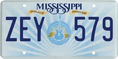 MS license plate ZEY579