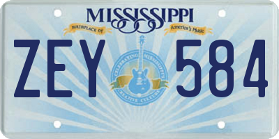 MS license plate ZEY584
