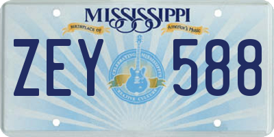 MS license plate ZEY588