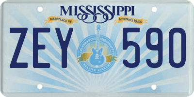 MS license plate ZEY590