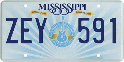 MS license plate ZEY591