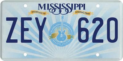 MS license plate ZEY620