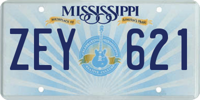 MS license plate ZEY621