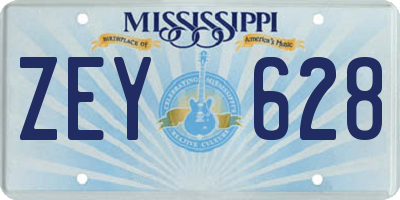 MS license plate ZEY628
