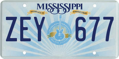 MS license plate ZEY677
