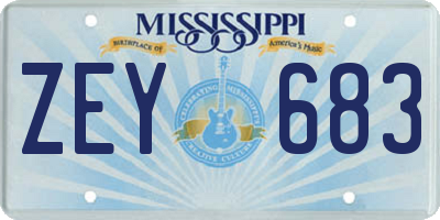 MS license plate ZEY683
