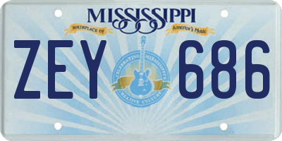 MS license plate ZEY686