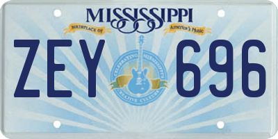 MS license plate ZEY696