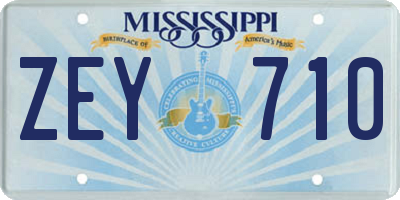 MS license plate ZEY710