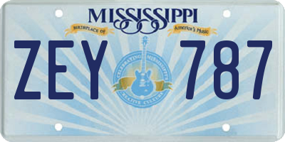 MS license plate ZEY787