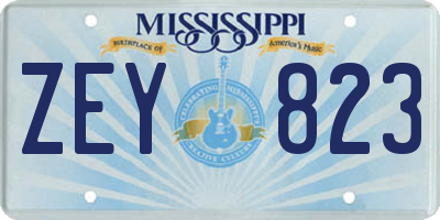 MS license plate ZEY823