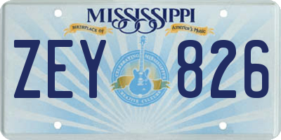 MS license plate ZEY826