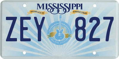 MS license plate ZEY827