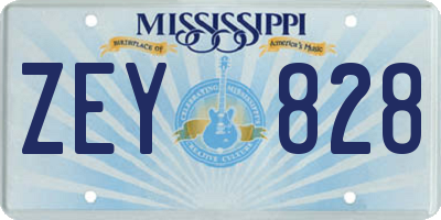 MS license plate ZEY828