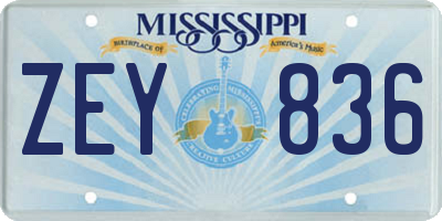 MS license plate ZEY836