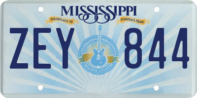 MS license plate ZEY844