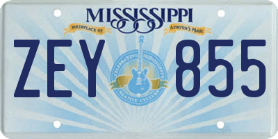 MS license plate ZEY855