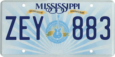 MS license plate ZEY883