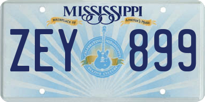 MS license plate ZEY899