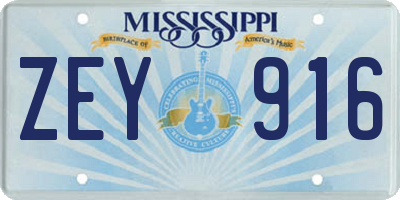 MS license plate ZEY916