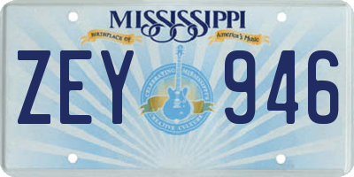 MS license plate ZEY946