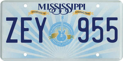 MS license plate ZEY955