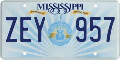 MS license plate ZEY957