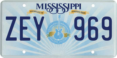 MS license plate ZEY969