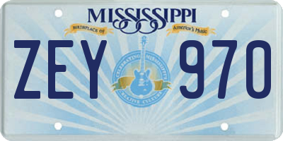 MS license plate ZEY970