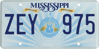 MS license plate ZEY975
