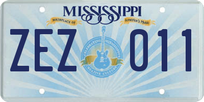 MS license plate ZEZ011