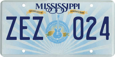 MS license plate ZEZ024