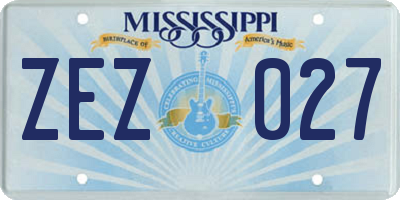 MS license plate ZEZ027