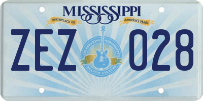 MS license plate ZEZ028