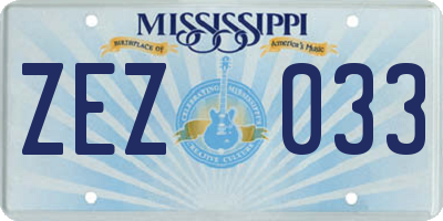 MS license plate ZEZ033