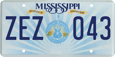 MS license plate ZEZ043