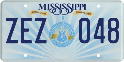 MS license plate ZEZ048