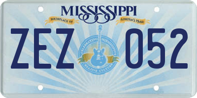 MS license plate ZEZ052