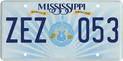 MS license plate ZEZ053