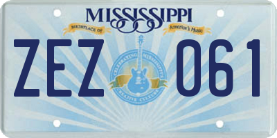 MS license plate ZEZ061