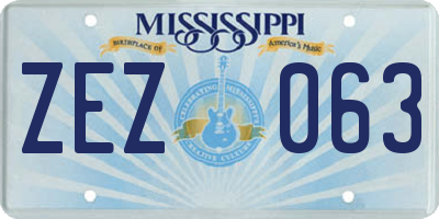MS license plate ZEZ063