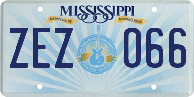 MS license plate ZEZ066