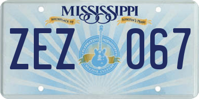 MS license plate ZEZ067