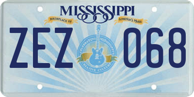MS license plate ZEZ068